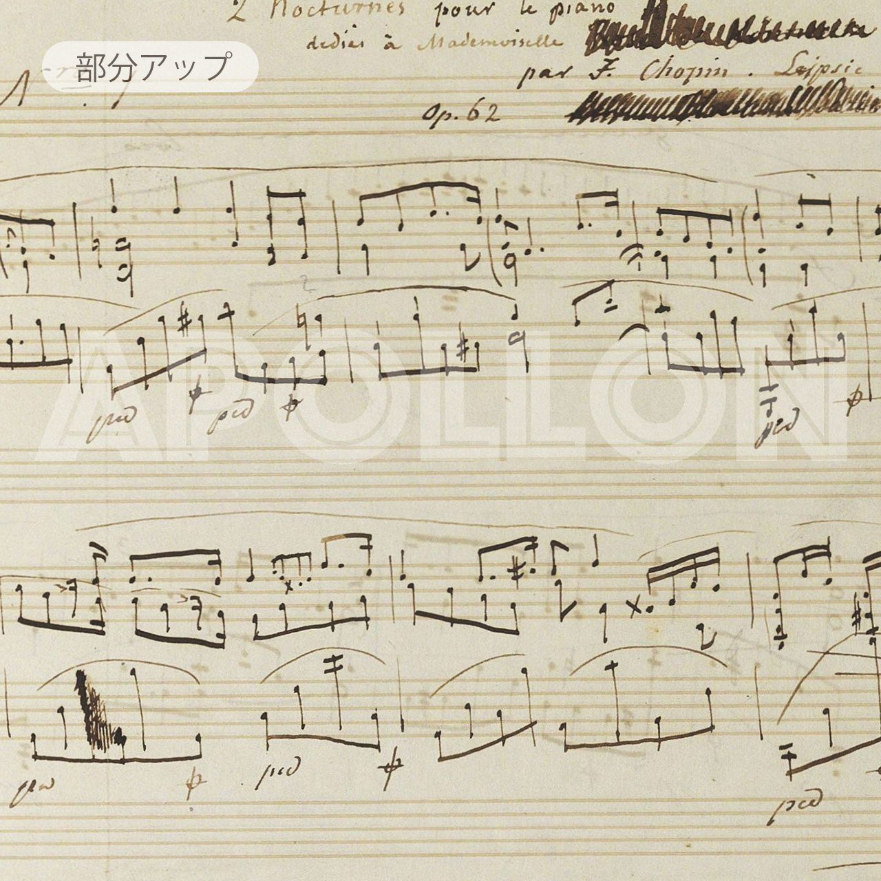 ショパン 自筆譜アートフレーム：ノクターン第17番 ロ長調 Op. 62-1