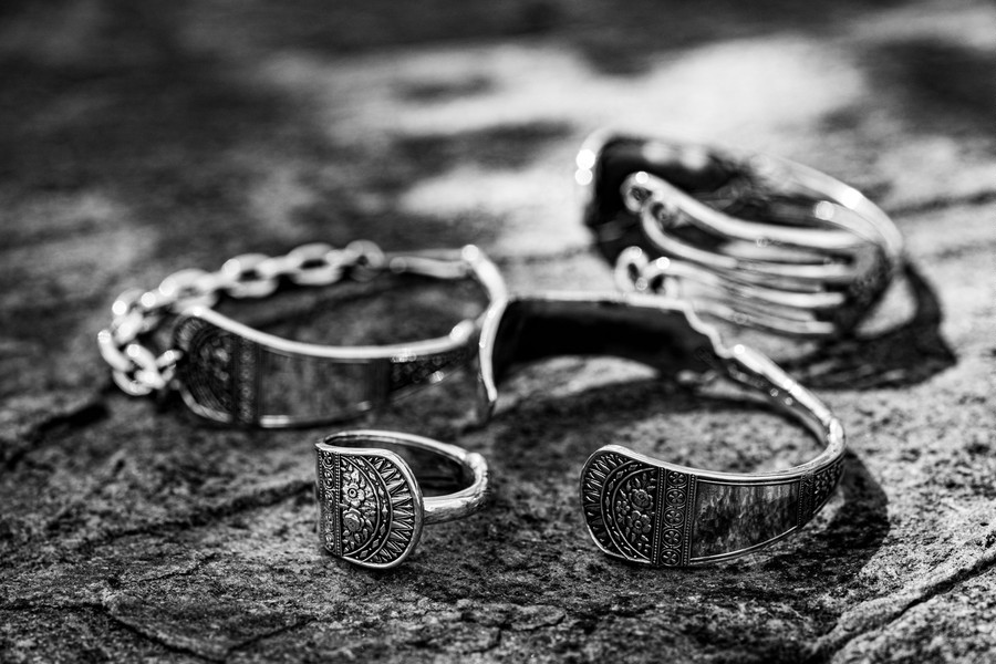 BN-045 Cutlery Butter Knife Bangle (燻し仕上げ) | WAKAN SILVER