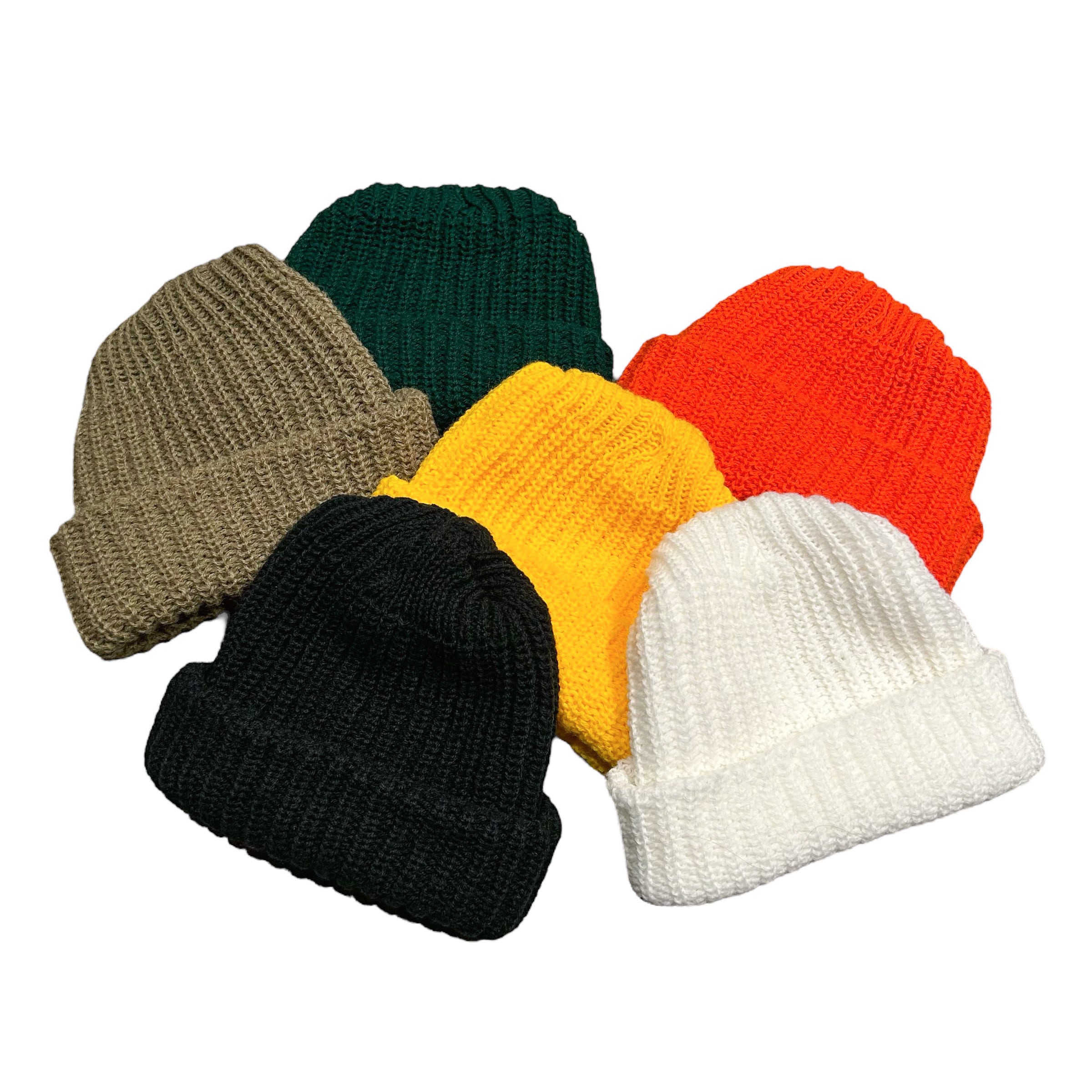 COLUMBIA KNIT / Acrylic Short Watch Cap Beanie USA製 Black White