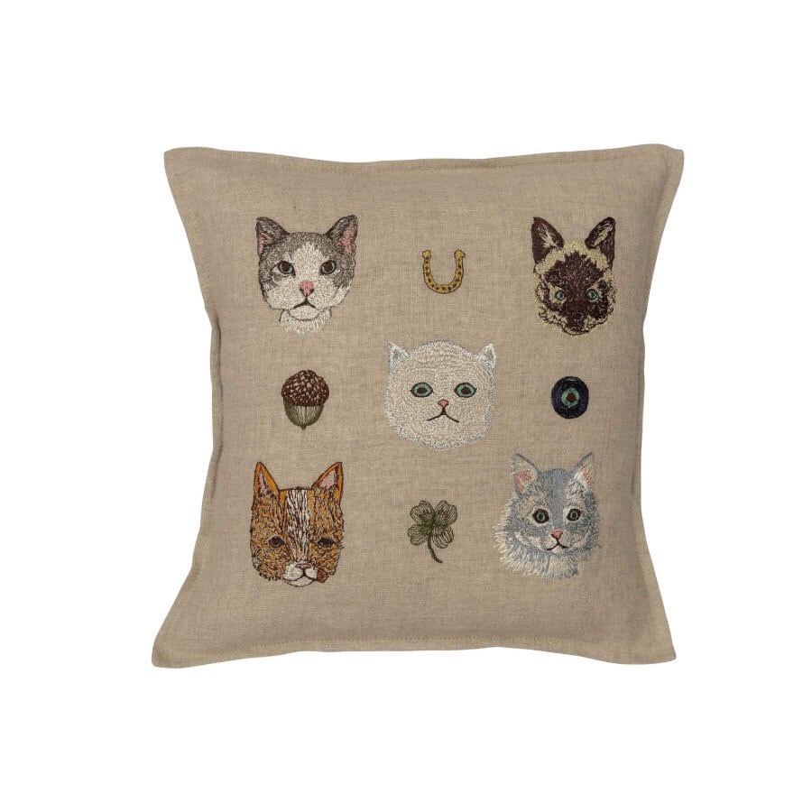 CORAL&TUSK [Cats Pillow] 猫9匹 クッションカバー 40x40cm(コーラル