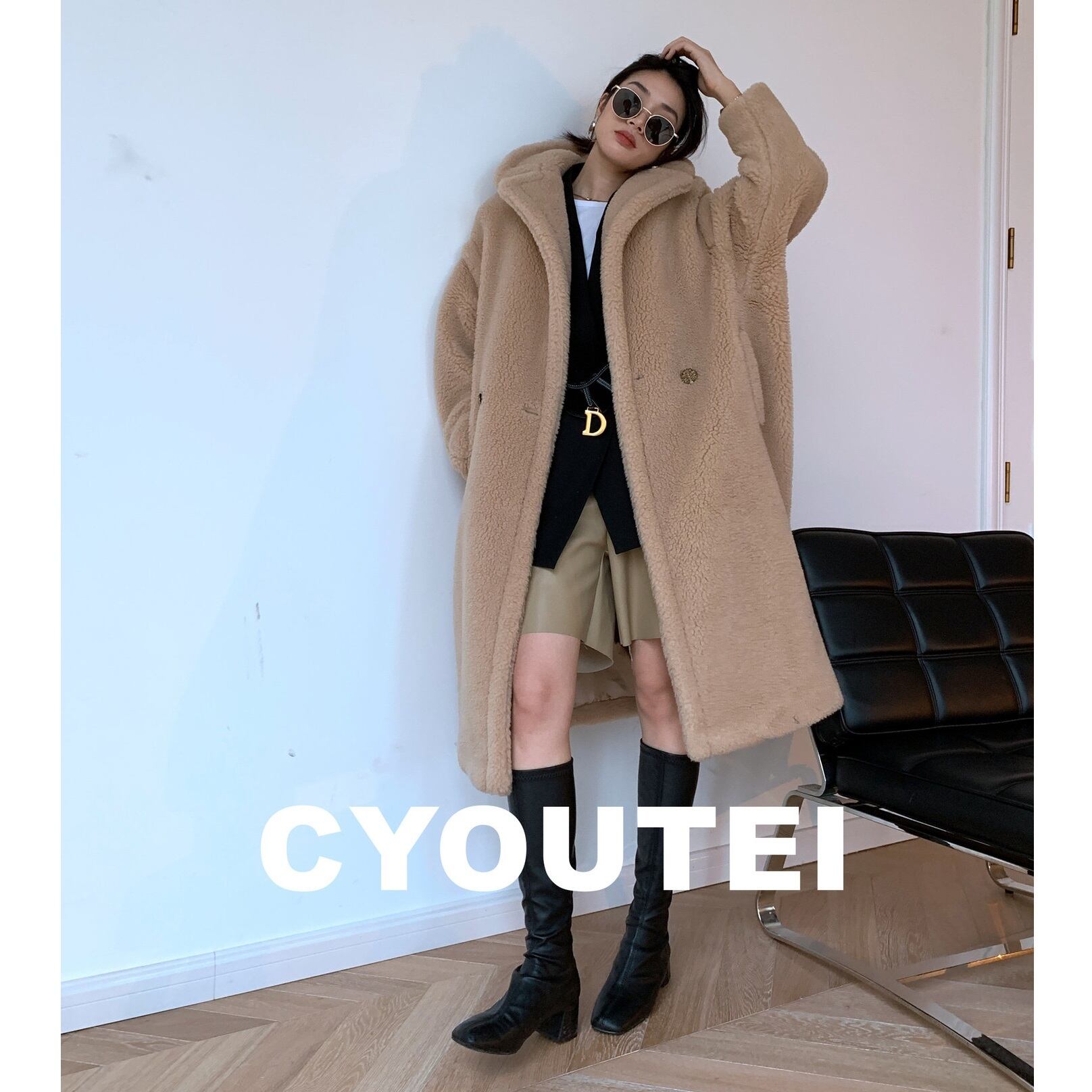 ボアロングコート・テディベアコート ダークベージュ CT00065 | EMME