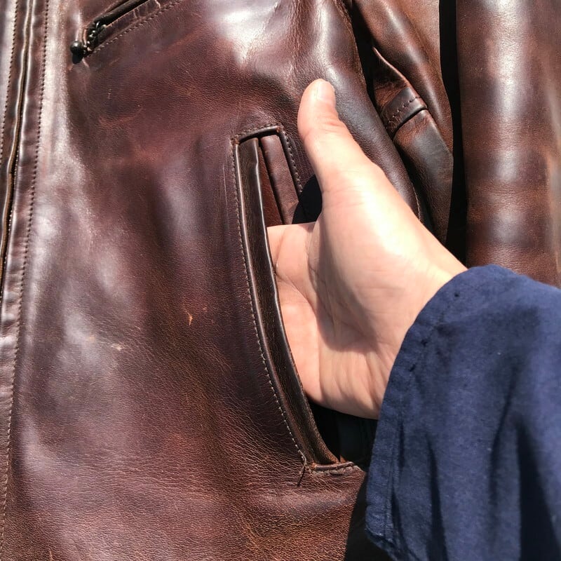 80's 90's AERO LEATHER エアロレザー HALF BELT レザージャケット 革