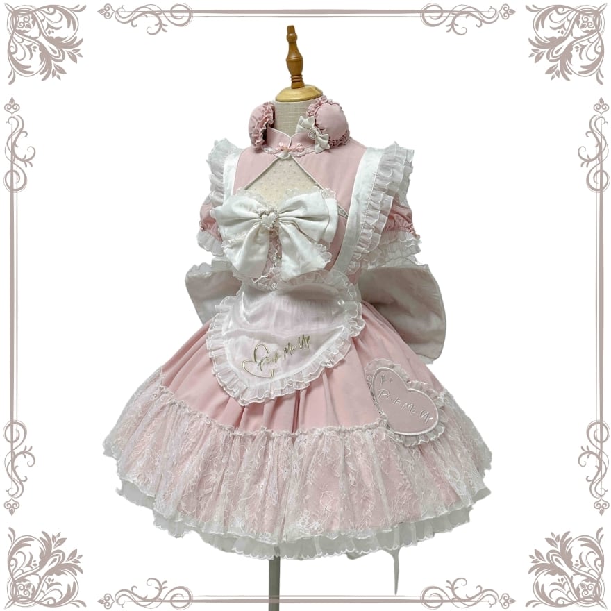 チャイナ風 メイドワンピ 5点セット 服 天使界隈 水色ロリータ｜天使と