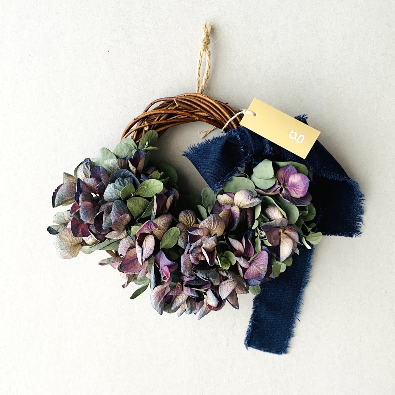 ユーカリとヘリクリサムのドライフラワーハーフリース | ドライ