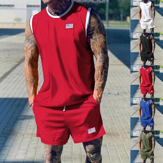 セットアップ メンズ ノースリーブ タンクトップ ショートパンツ