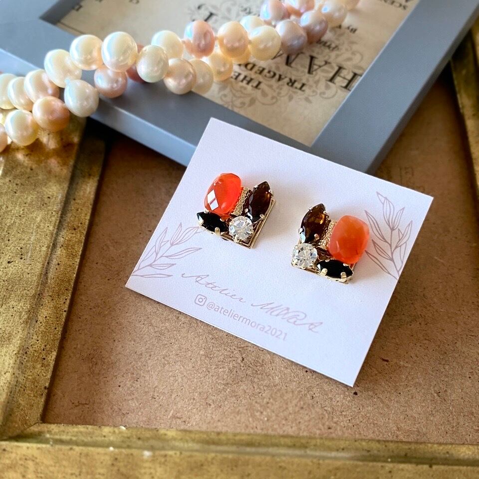 ポジティブに向かう勇気の石》宝石質カーネリアン 秋色ビジュー