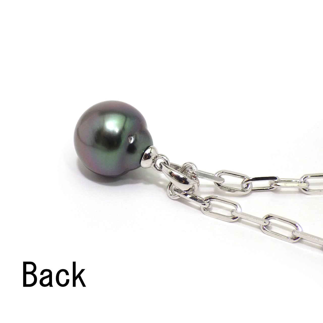 SILVER925 南洋黒蝶バロック真珠ペンダントネックレス 70cm（R70611