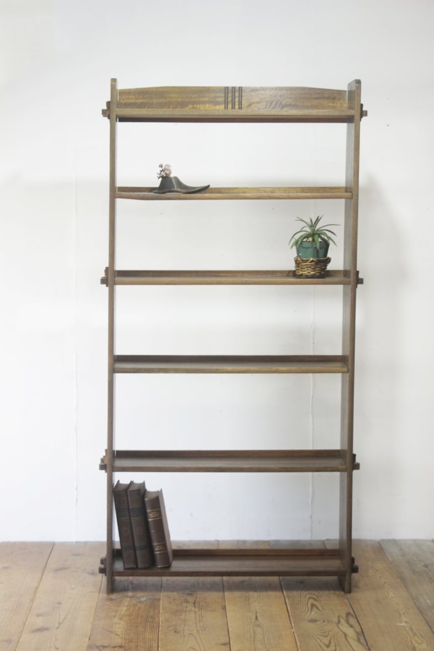 レトロ 楔本棚 くさび ブックシェルフ オープンシェルフ 飾り棚 無垢材