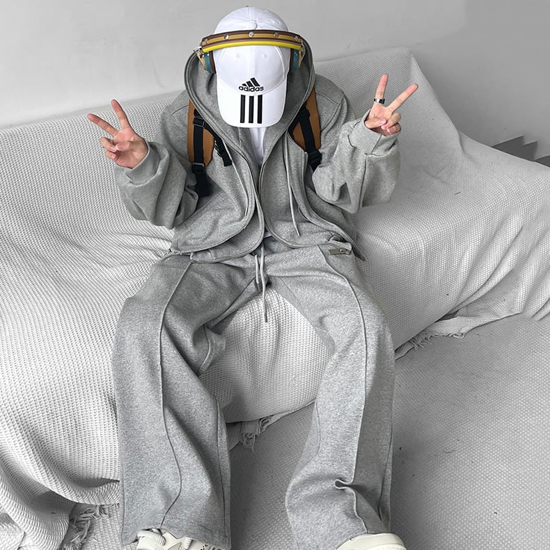 SHUNPデザイン性高いショートジップパーカー | mblueshop