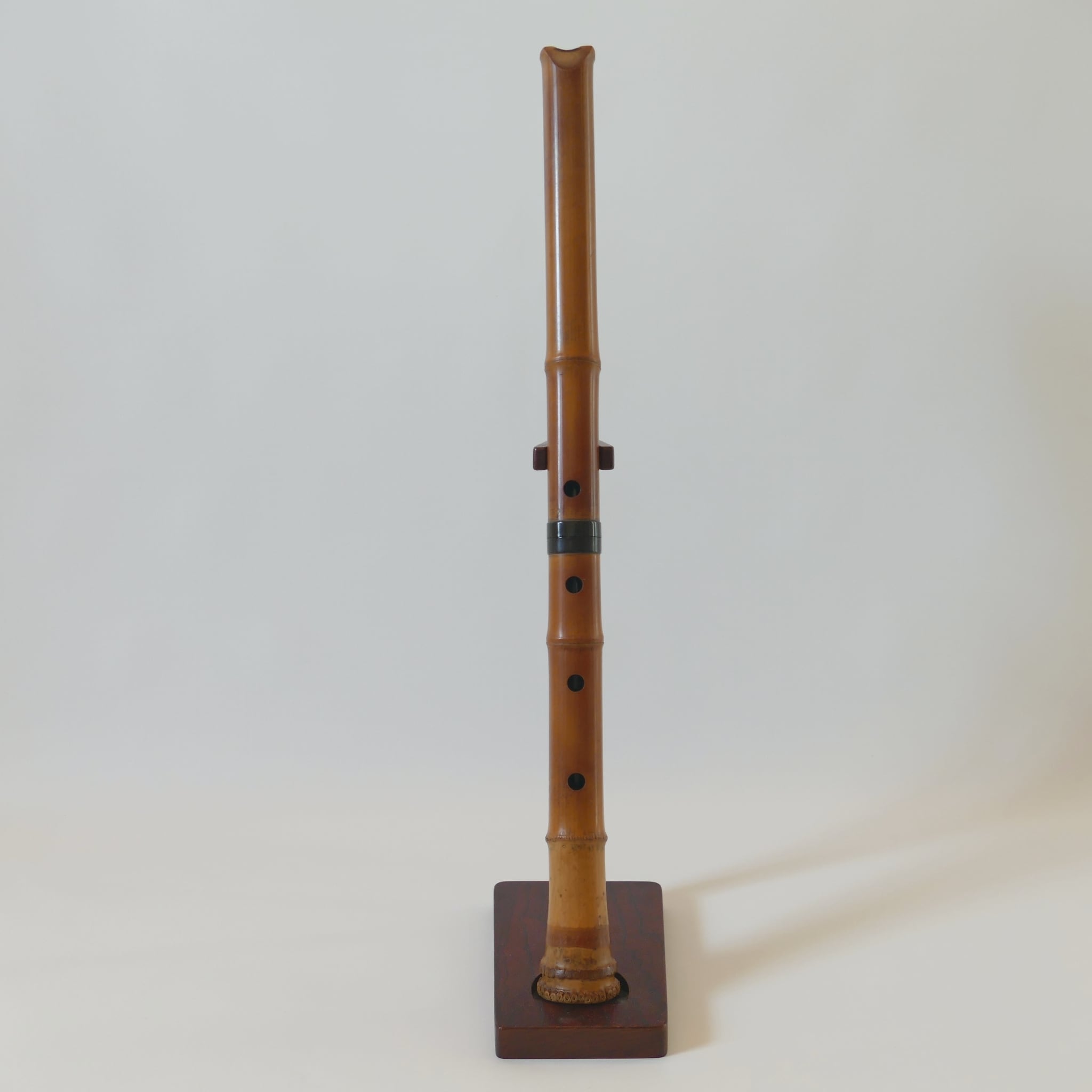 186 尺八 一尺八寸管 玉水銘 歌口金巻き 中継ぎ銀巻き