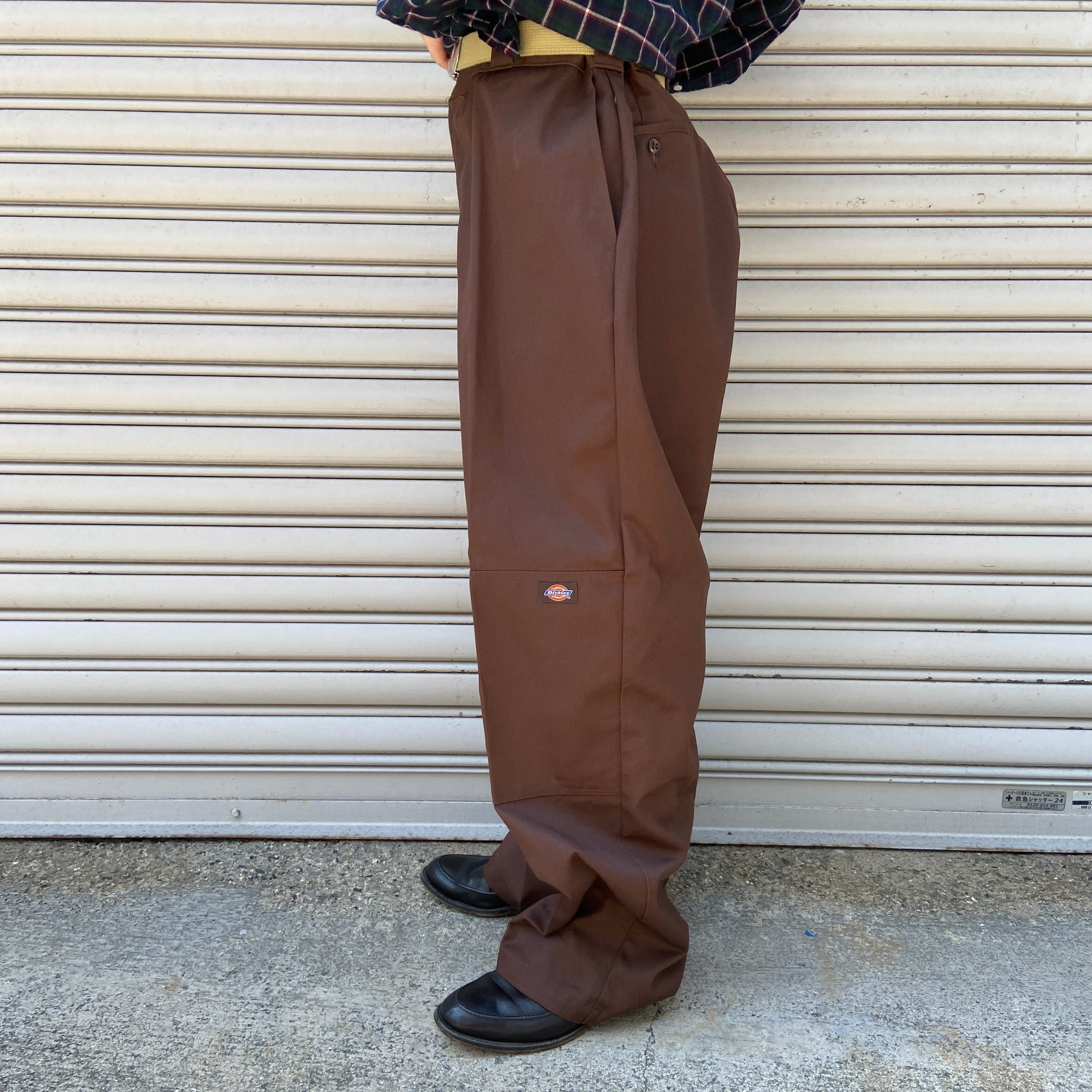 90s Dickies ディッキーズ ダブルニーワークパンツ 茶系 W40L32 | 古着