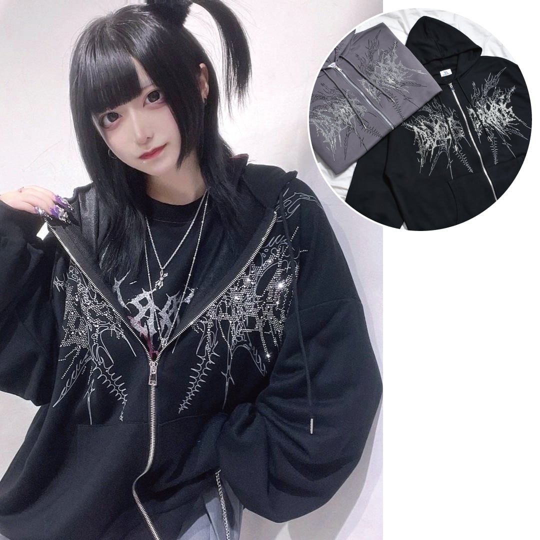 ラインストーン トライバルZIPパーカー | VOLCAN&APHRODITE