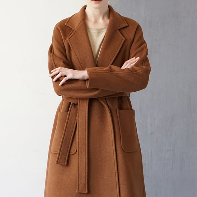予約販売】コート レディース 秋 冬 ロングコート ウール ウエスト