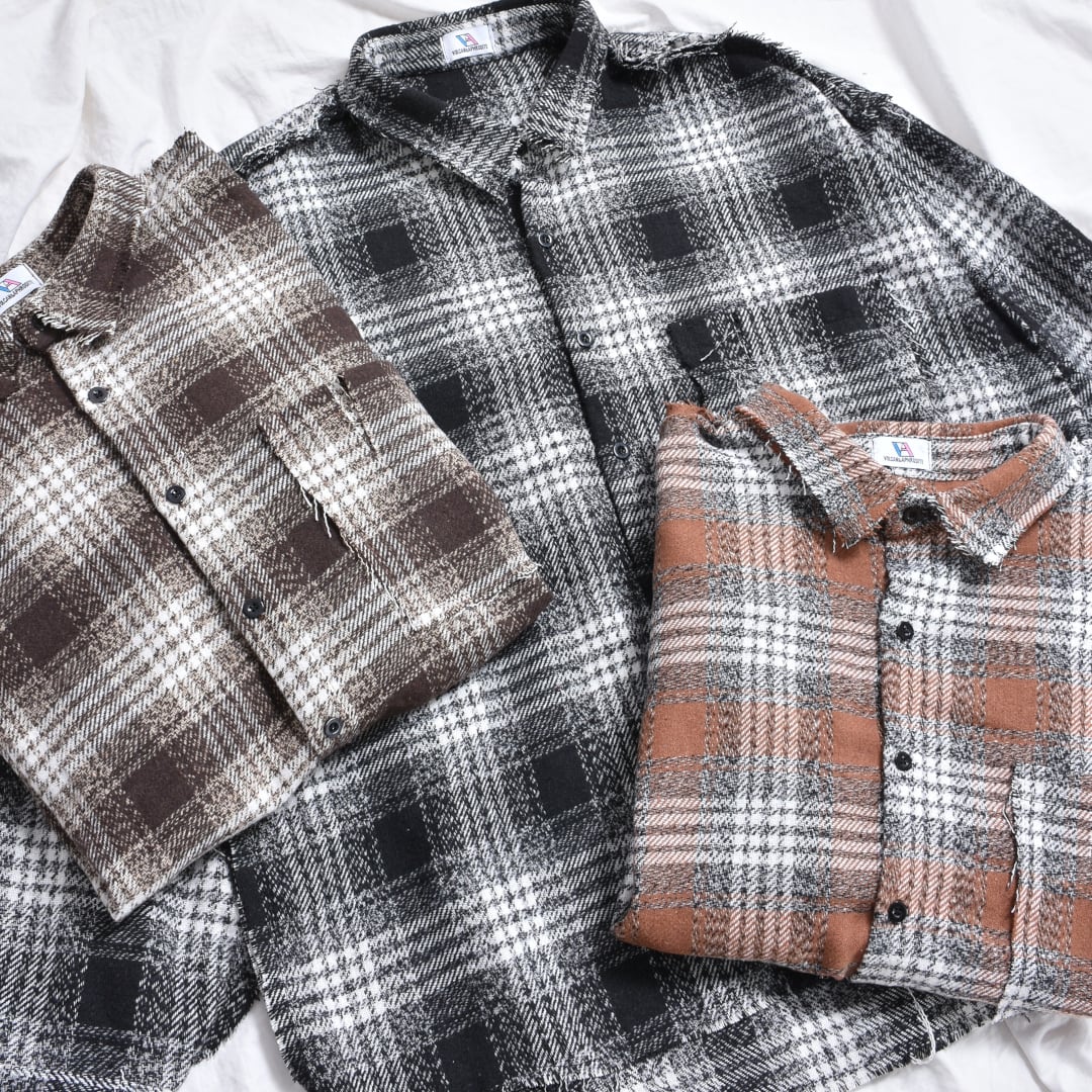 チェック柄ダメージフランネルシャツ | VOLCAN&APHRODITE