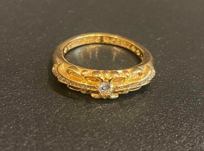 CHROME HEARTS クロムハーツ プラス&ボーン リング 22K ダイヤモンド