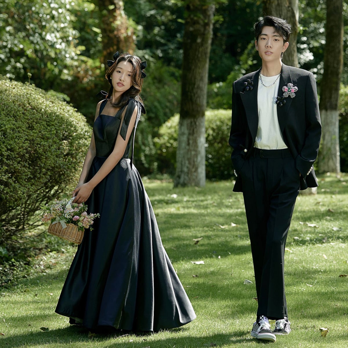 カラードレス お色直し 披露宴 ブラックドレス リボン ウェディング