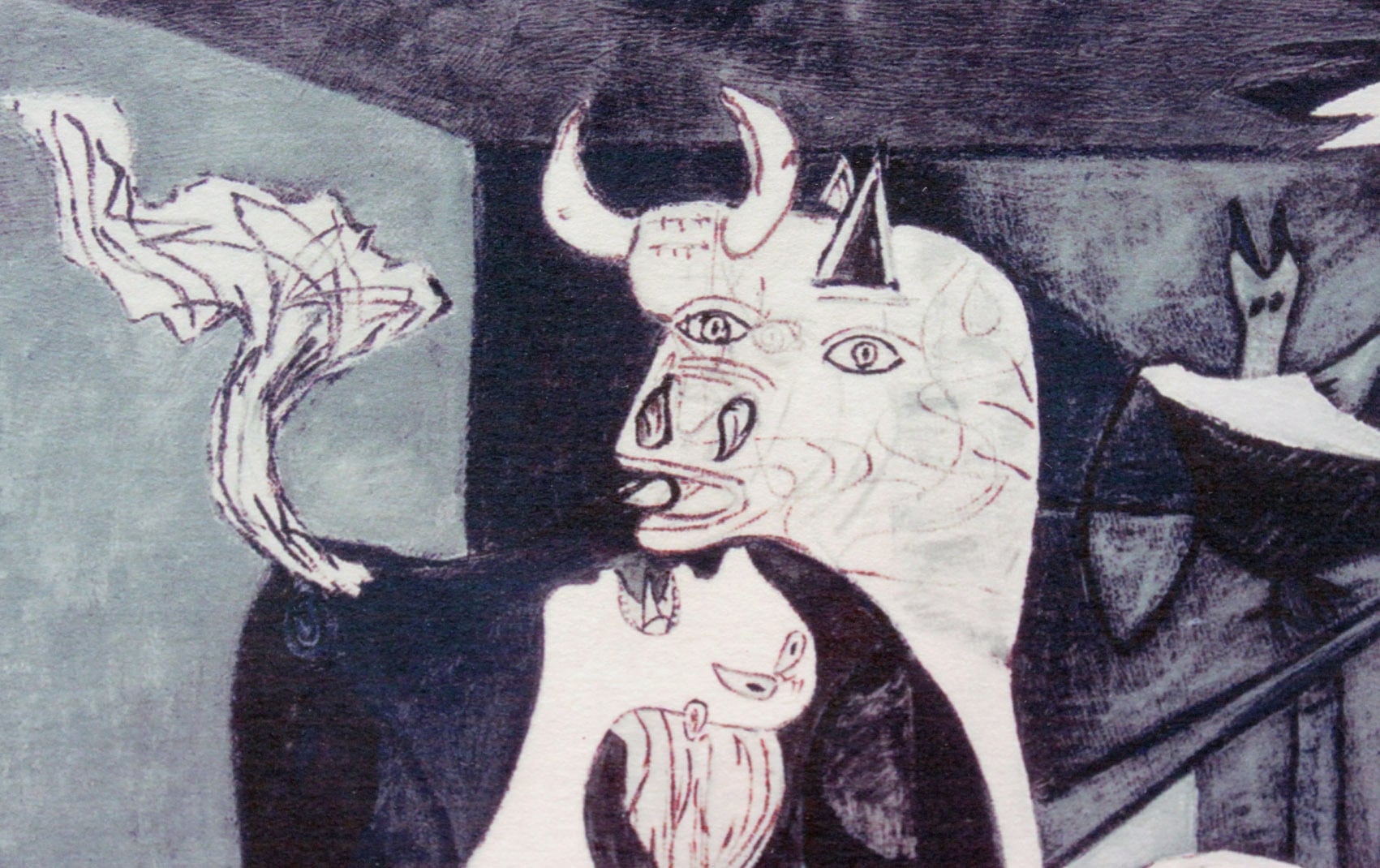 パブロ ピカソ「ゲルニカ」額縁4色選択可能 作品証明書 展示用フック