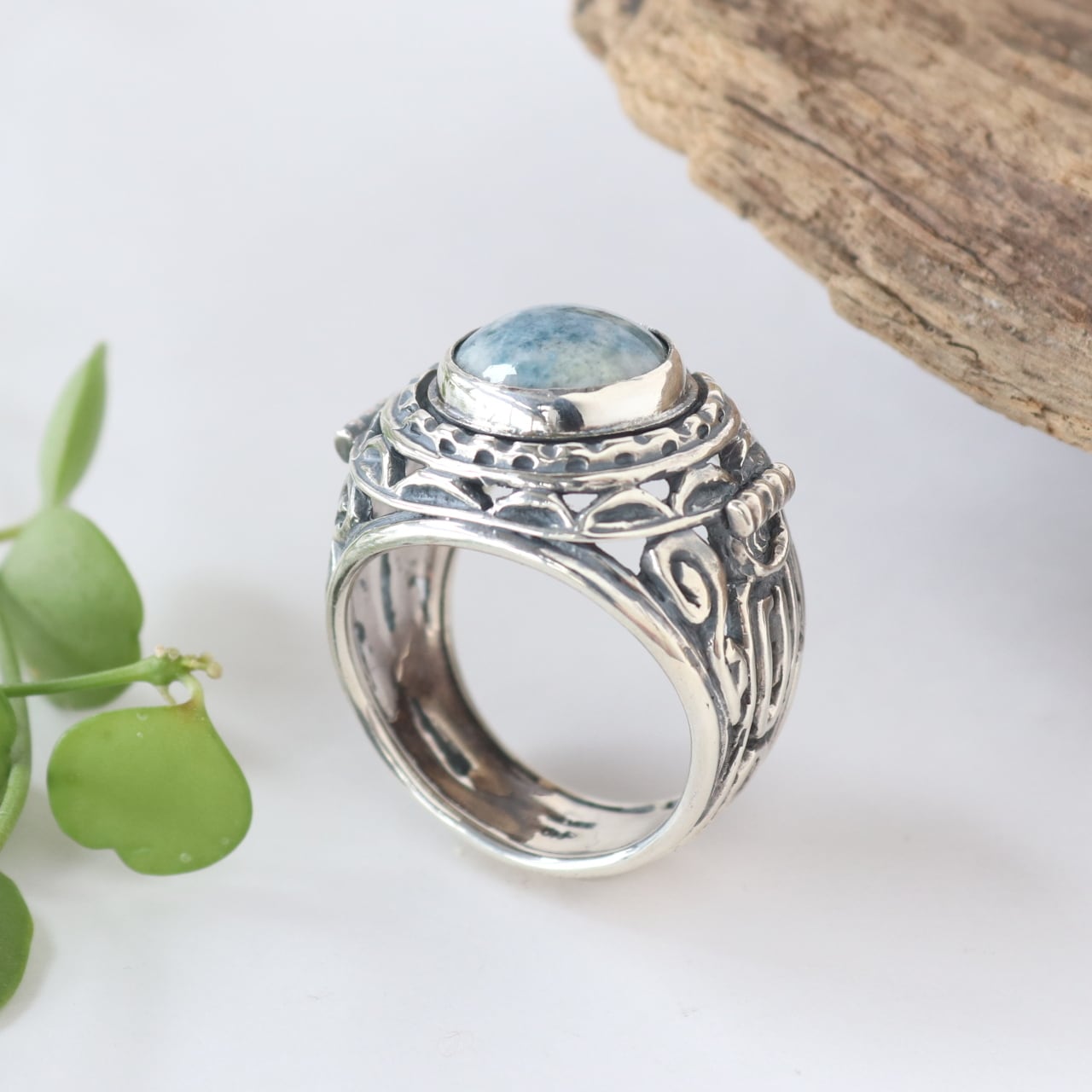 糸魚川ヒスイ シルバー925 縄文土器リング 22号(サイズ直し有料) 国産