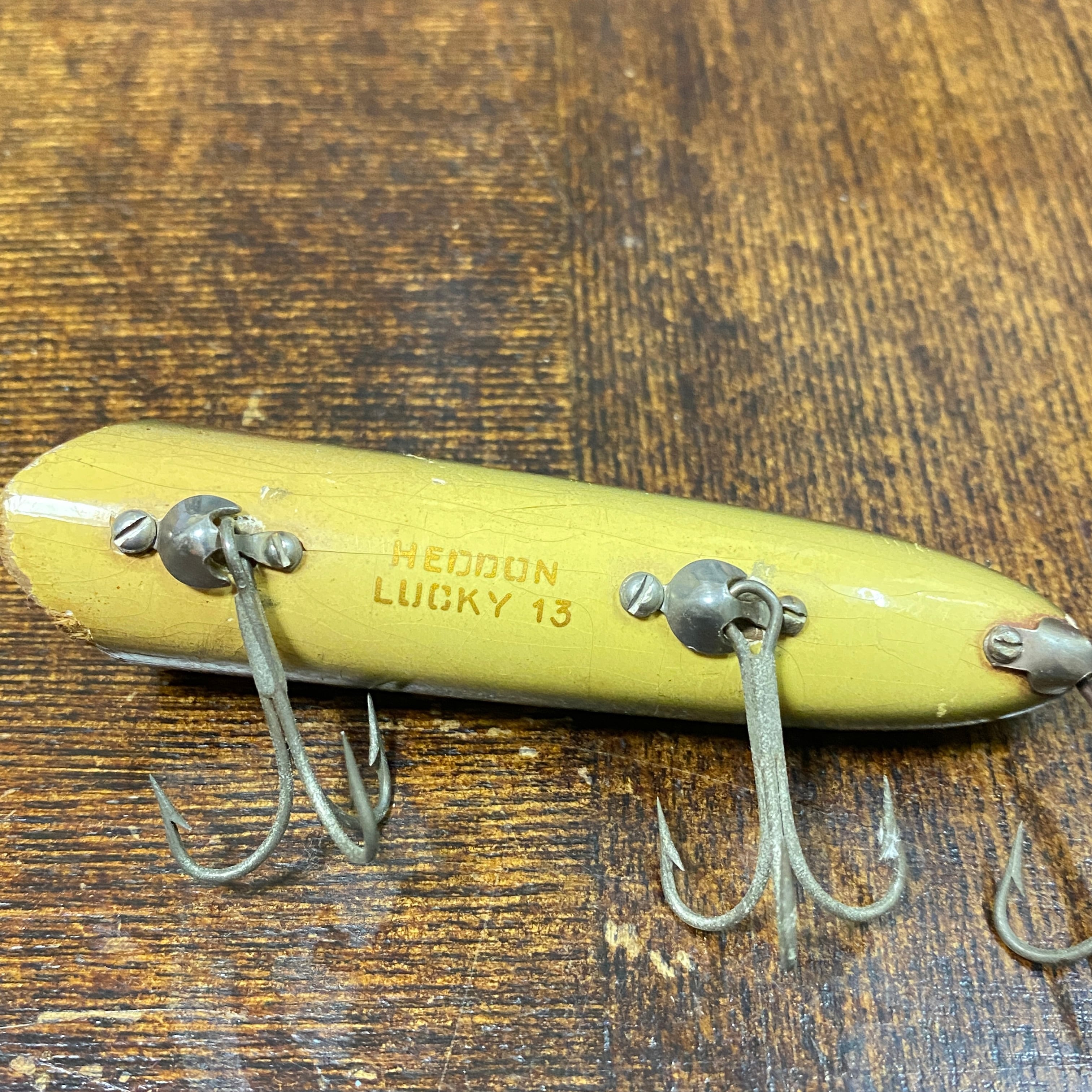 40s HEDDON Lucky13 / ウッド タックオンアイ /オールドヘドン