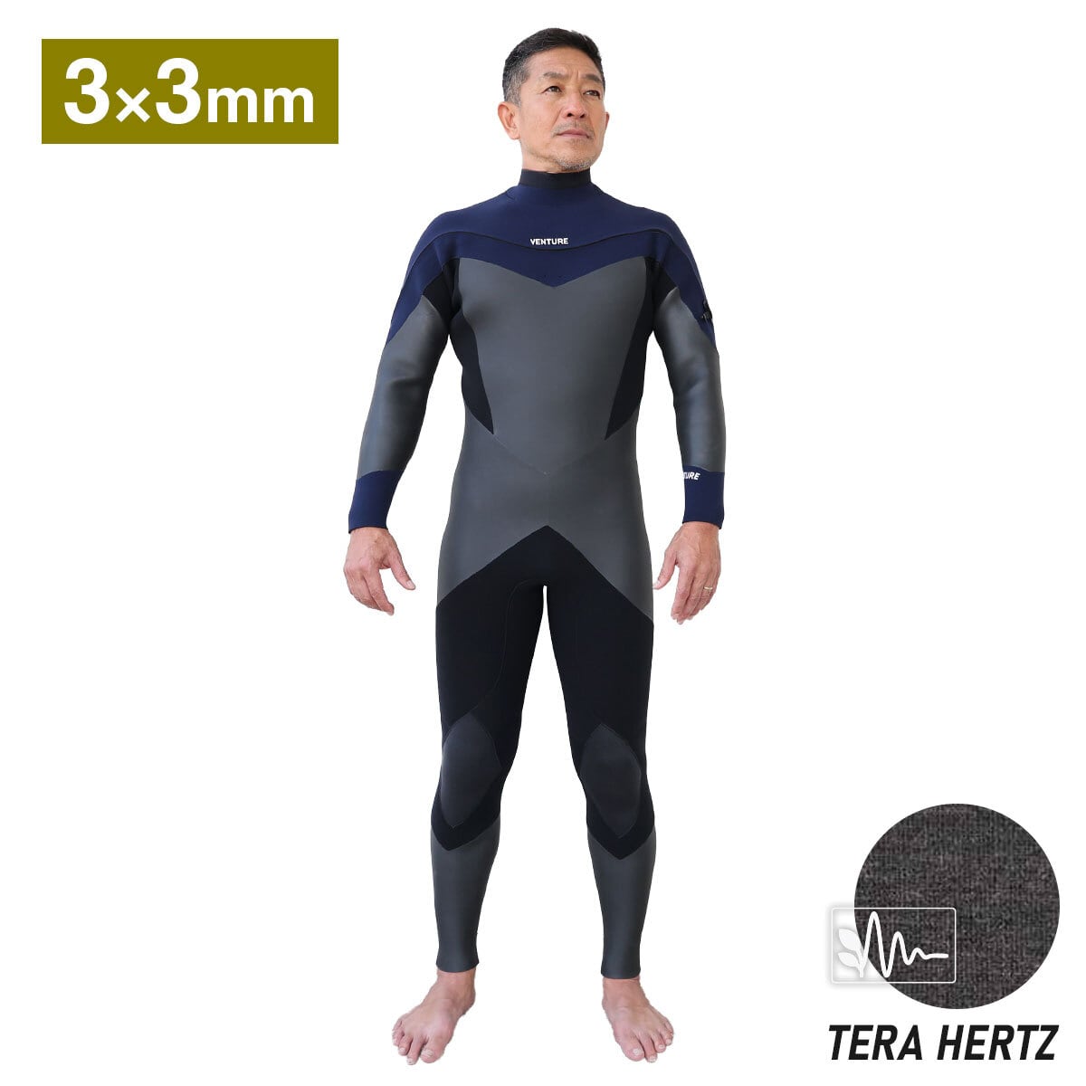 JOURNEY PRO】 3mm × 3mm ロングチェストジップ セミドライ メンズ