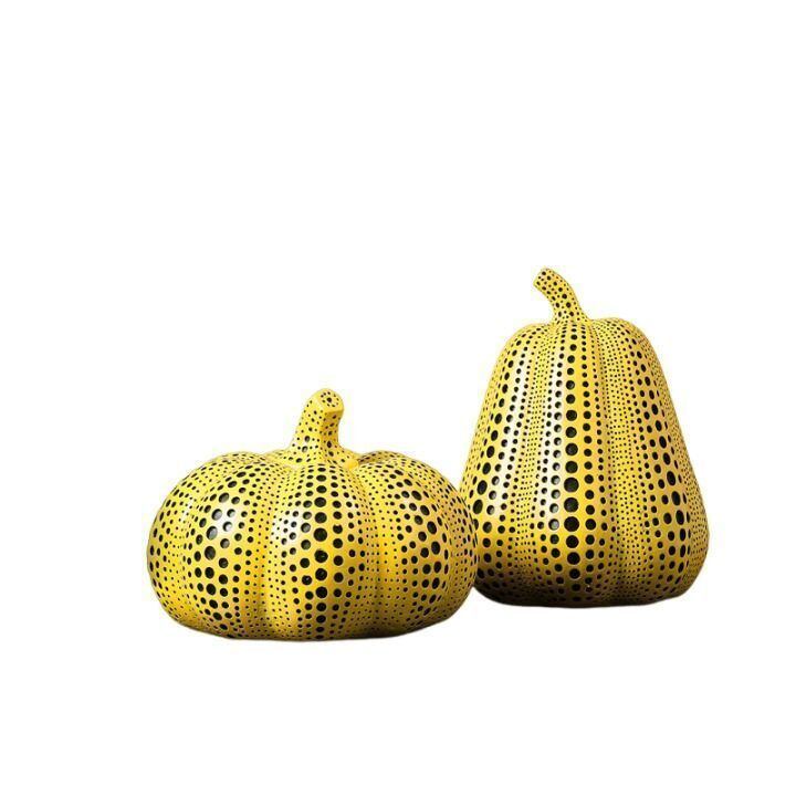 置物 オブジェ 黄色 かぼちゃ 水玉 南瓜 パンプキン 大サイズ 2種