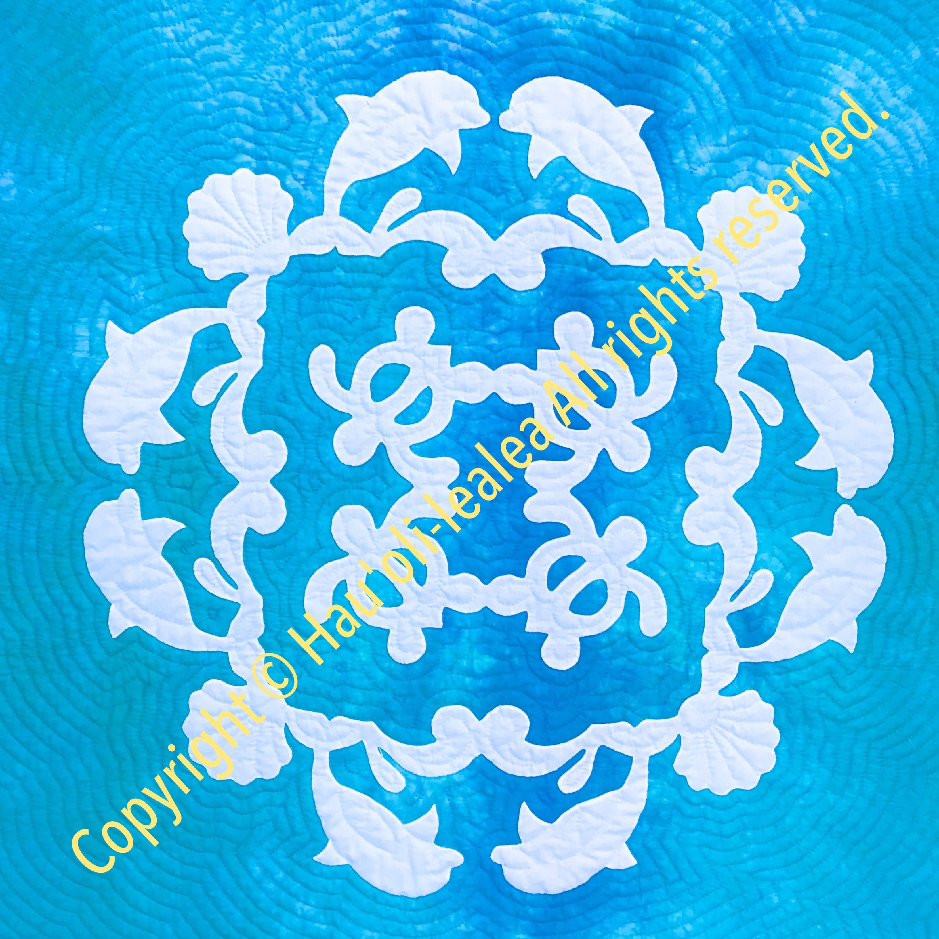 80cmタペストリー パターン（型紙）＊ シェルとイルカとホヌの