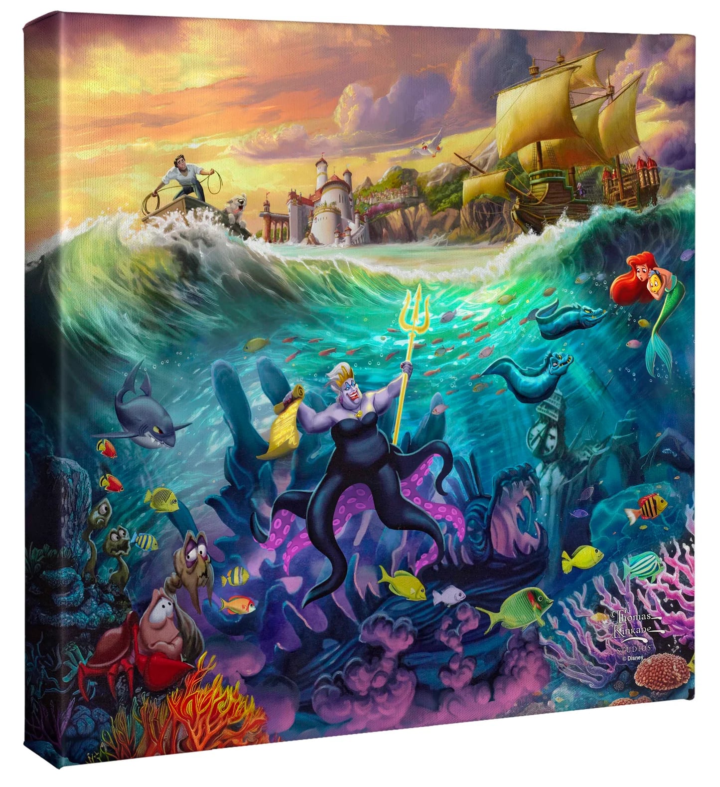 ディズニー絵画 リトル マーメイド/アースラ 展示用フック付