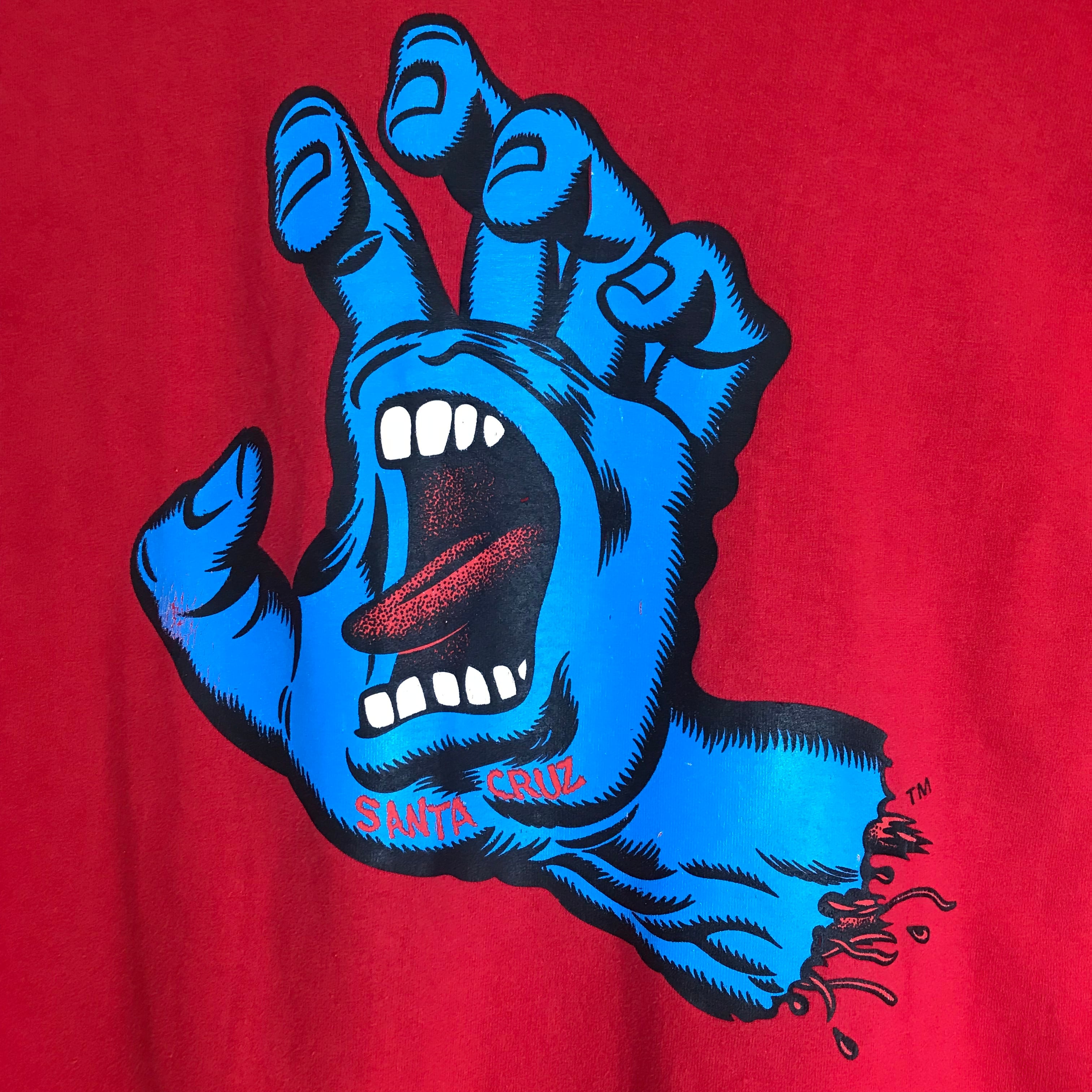 USA製 90s VINTAGE SANTA CRUZ スクリーミングハンド 両面プリント