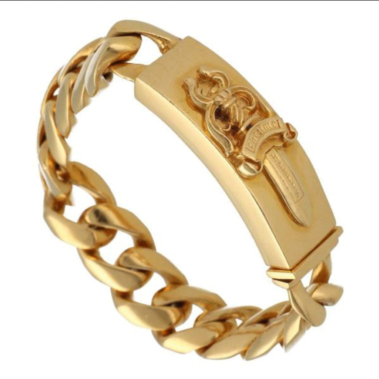 CHROME HEARTS クロムハーツ ダガーIDブレスレット 22K イエロー