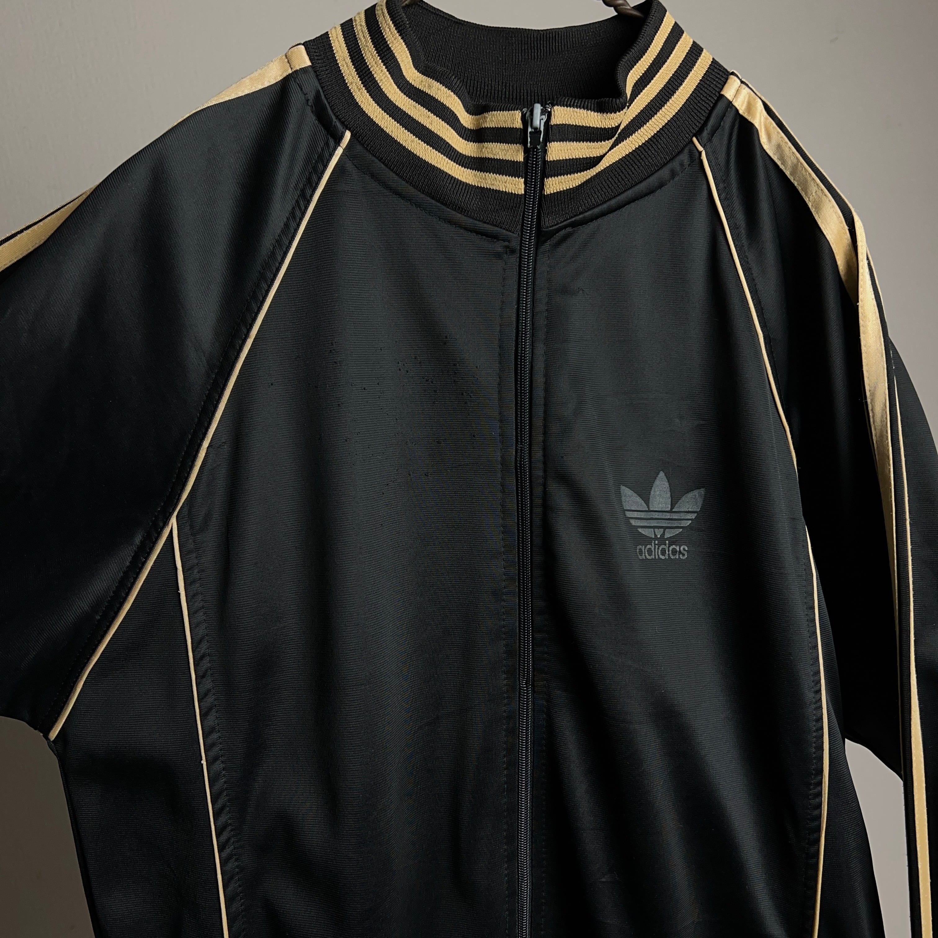 80's adidas Track Jacket Black×Gold 80年代 アディダス トラック