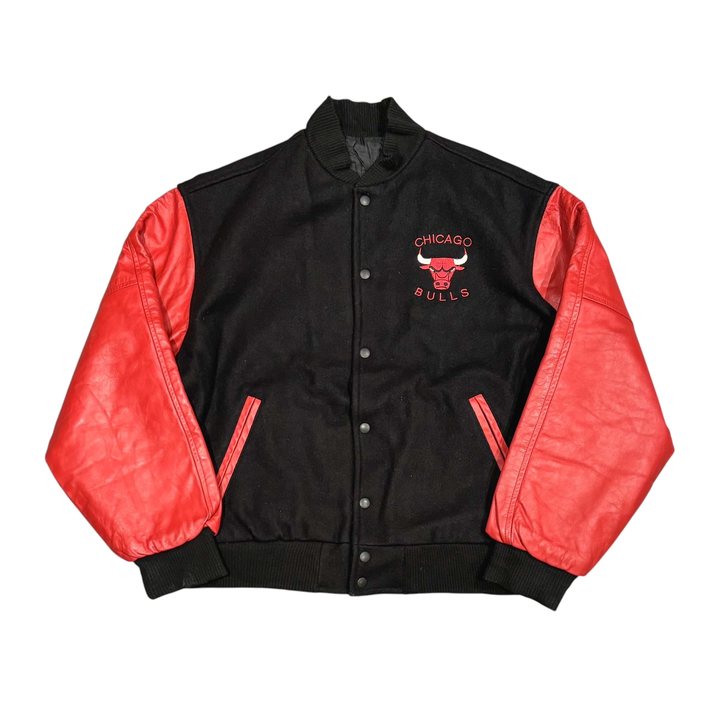 90's USA製 NBA Chicago Bulls Wool/Leather Varsity Jacket L