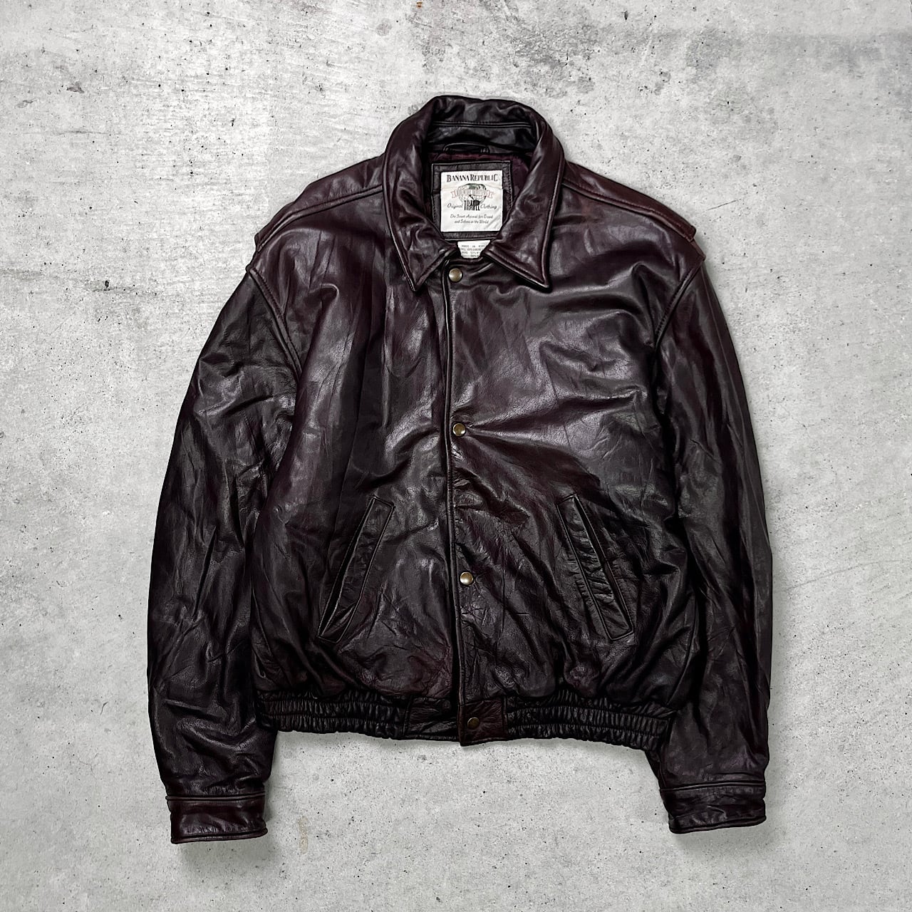 80年代 BANANA REPUBLIC TRAVEL バナナリパブリック レザーブルゾン