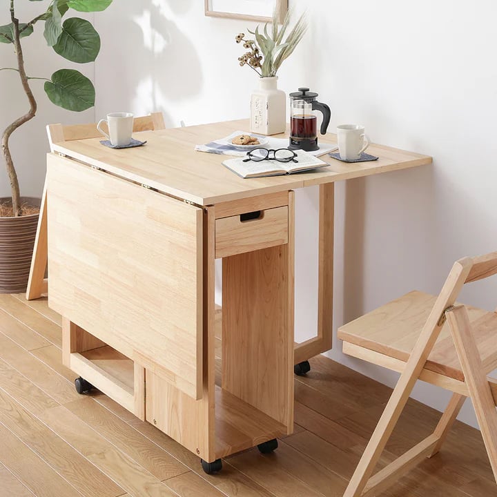 折りたたみダイニングテーブル（テーブル単品） 伸長式 バタフライ