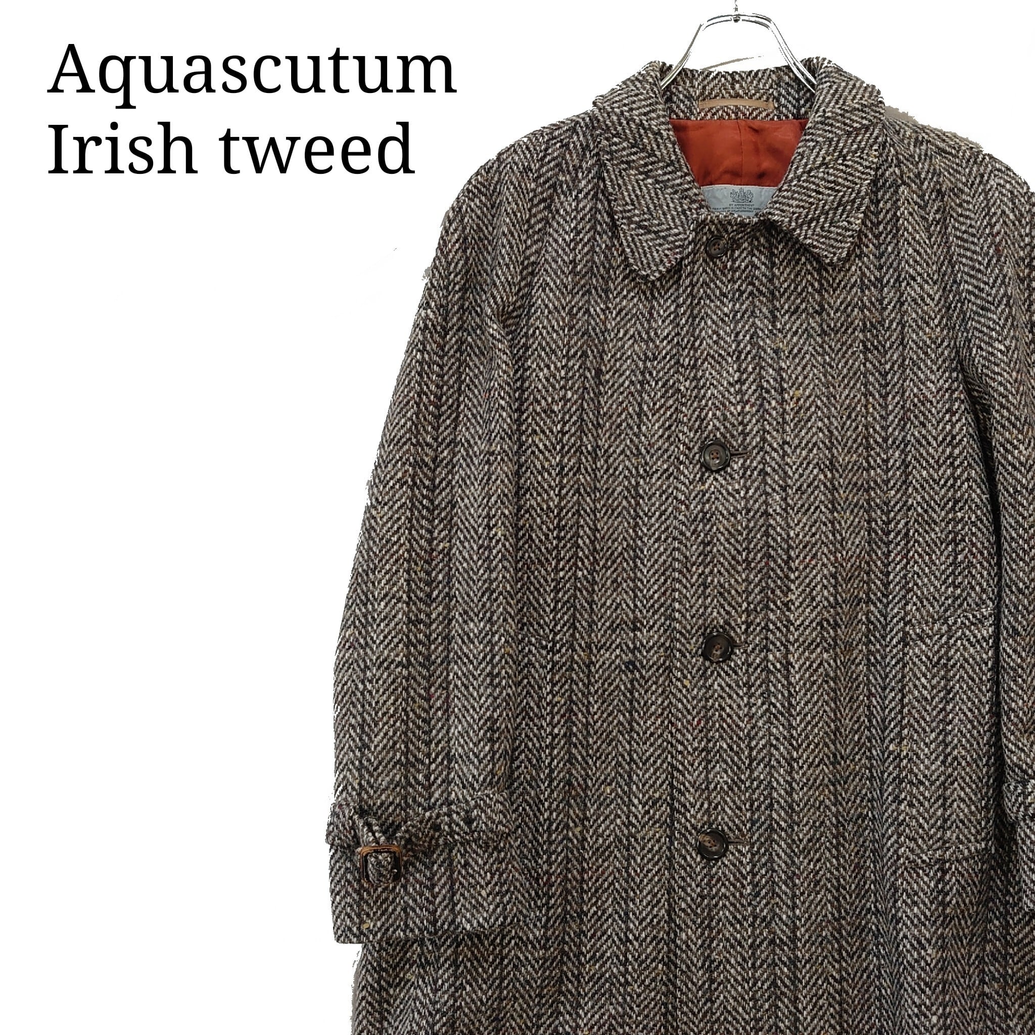 アイリッシュツイード】Aquascutum アクアスキュータム ツイードコート