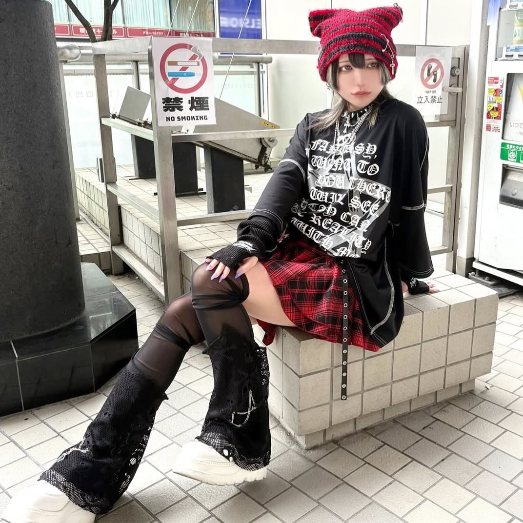 サブカル刺繍ロゴ リブアームウォーマー | VOLCAN&APHRODITE