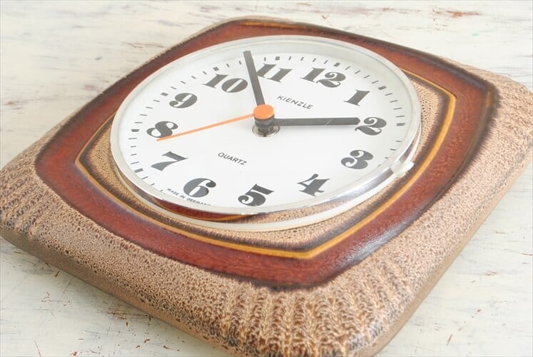 ドイツ製 KIENZLE 陶器フレーム 壁時計 電池式 キンツレー