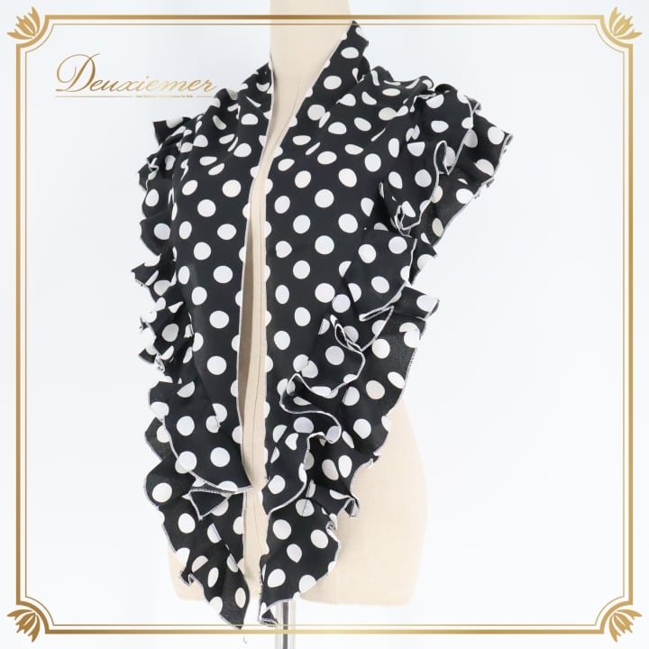 フラメンコ 衣装 シージョ 黒 白 水玉 ドット フリル 軽い ダンス 装飾