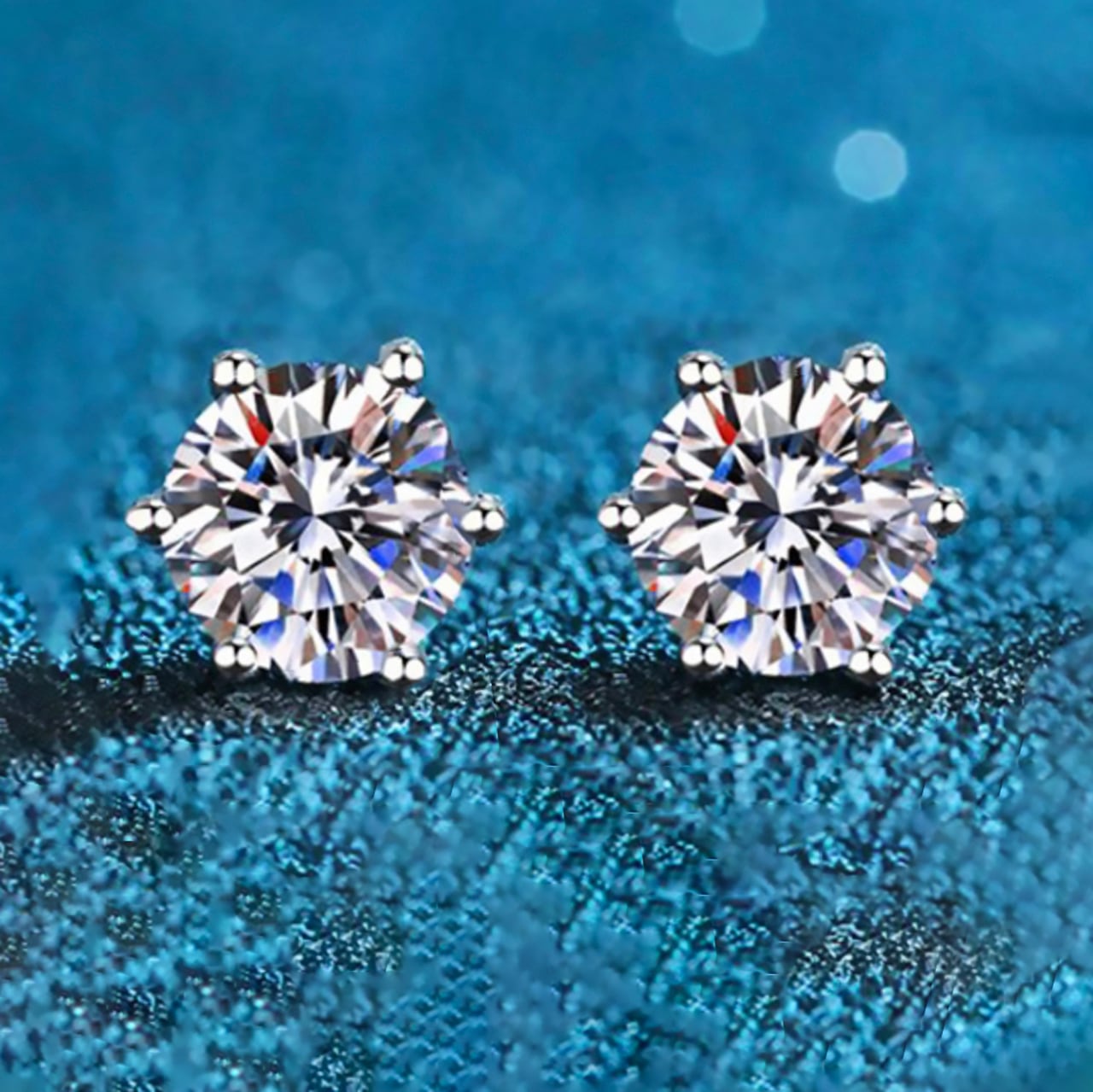 計4ct】シンプル 六爪 一粒 大粒 スタッド ピアス モアサナイト