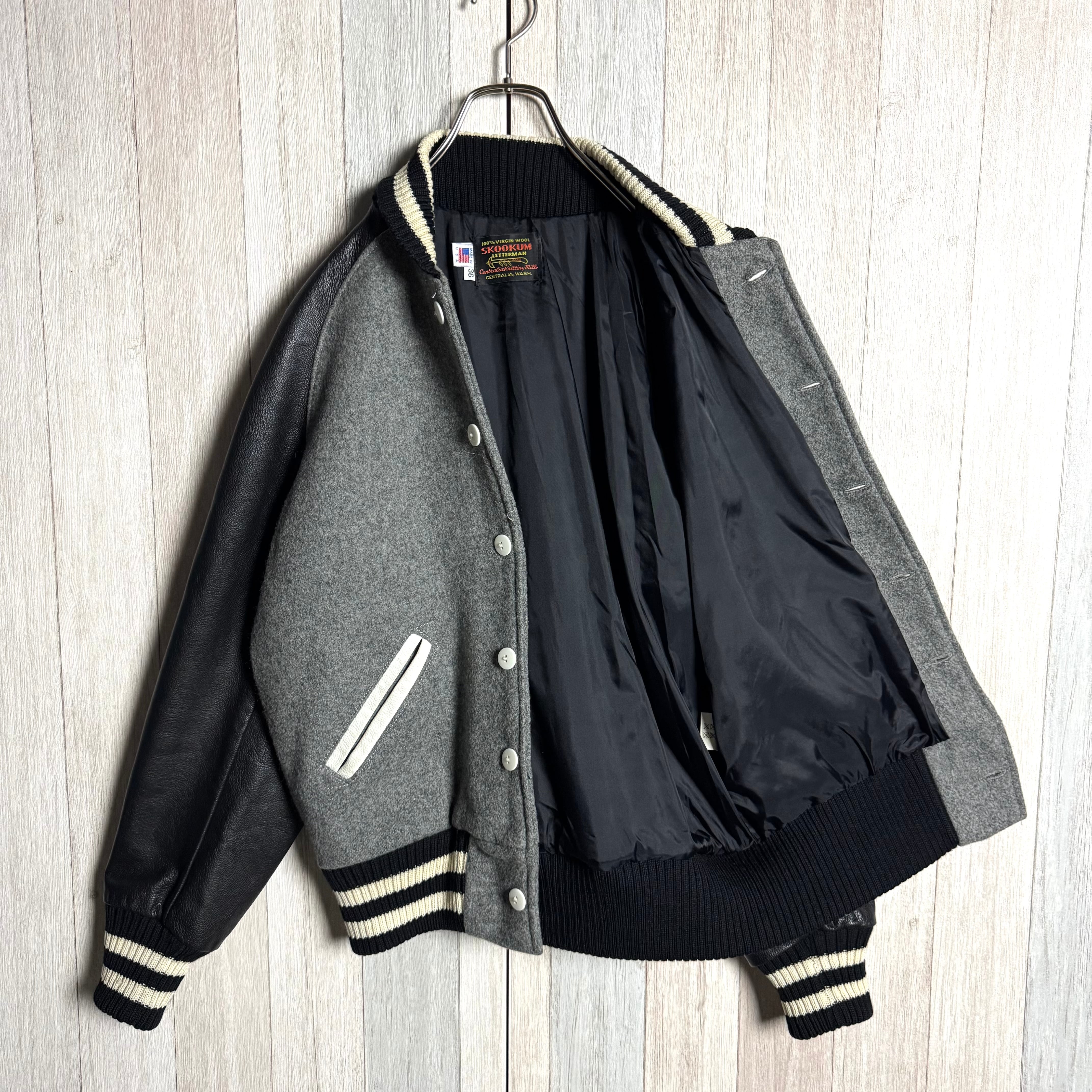 USA製 SKOOKUM スクーカム アワードジャケット 袖レザー スタジャン