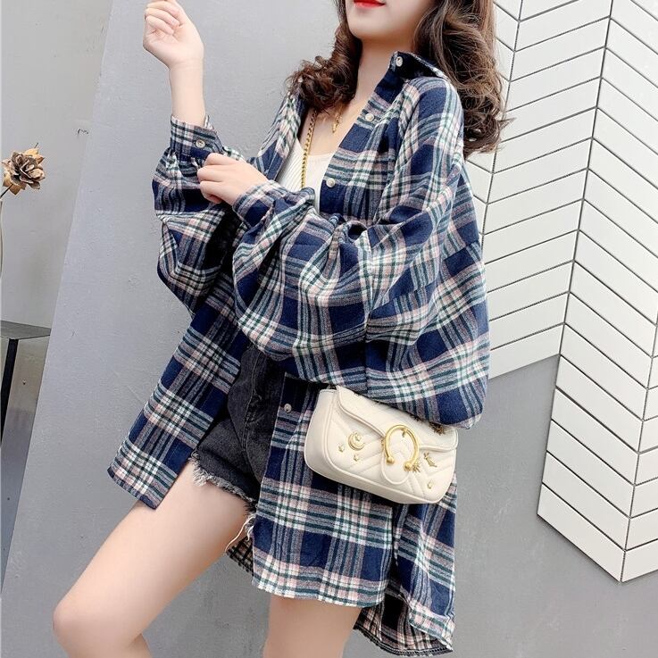 チェック柄シャツ レディース 送料無料 3色 ネルシャツ ビッグシャツ