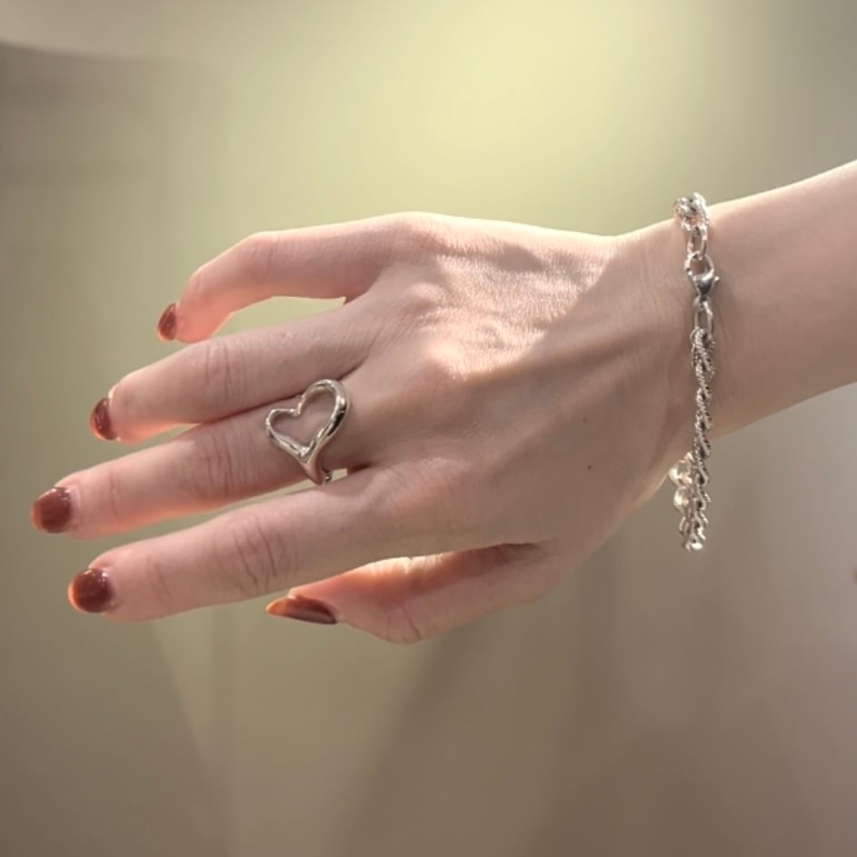 TIFFANY&CO】T2001 個性の美学。オープンハートリング 11号／シルバー