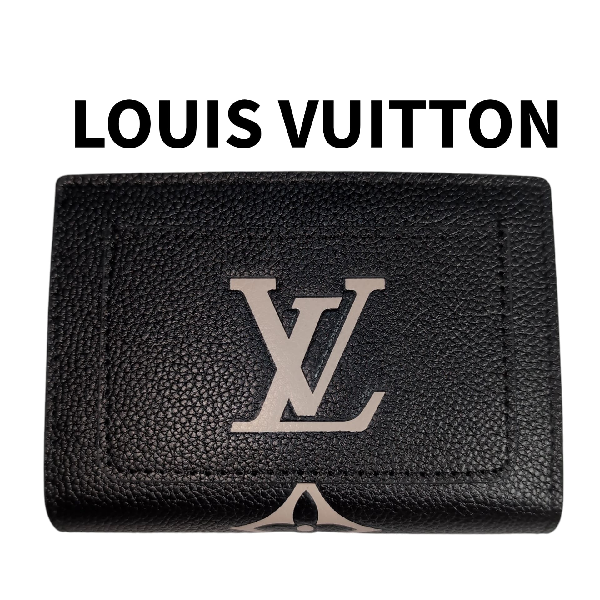 ルイヴィトン 二つ折り財布 ポルトフォイユ・クレア ブラック×ベージュ