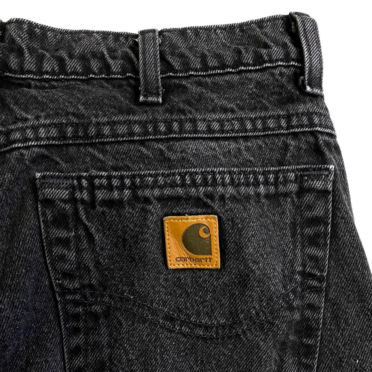 USA製 90年代 Carhartt カーハート ブラックデニムパンツ テーパード