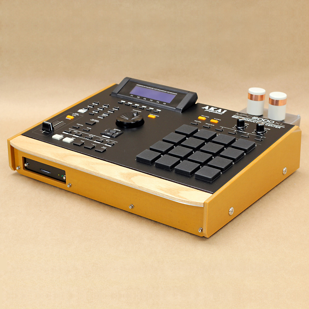 Akai MPC 2000XL Custom Gold Phenolic Unit & Hardwood Bezel