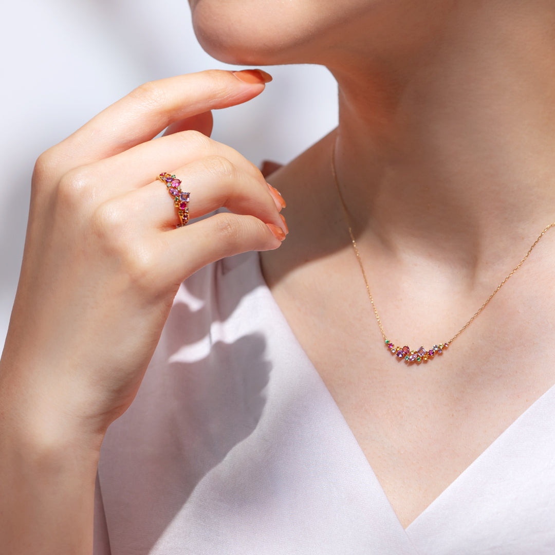 ビズー公式】マルチカラー K10(10金) K18(18金) プラチナネックレス