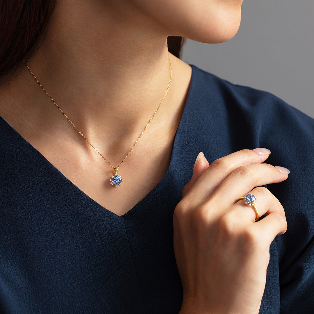 ビズー公式】タンザナイト×ダイヤモンド K18/PTペンダントトップ