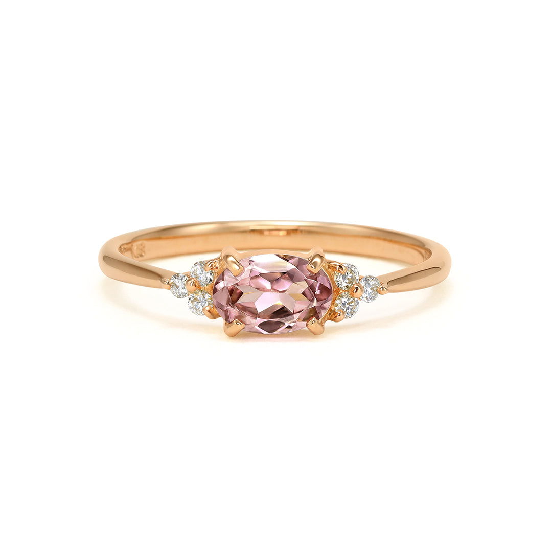 ビズー公式】シャンパンガーネット ダイヤモンド K18(18金) PTリング