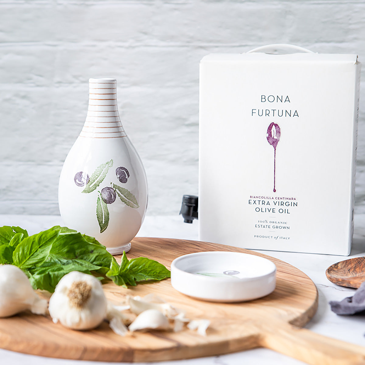 Il Cuoco - Olive Oil & Handmade Italian Ceramic Carafe Gift Set