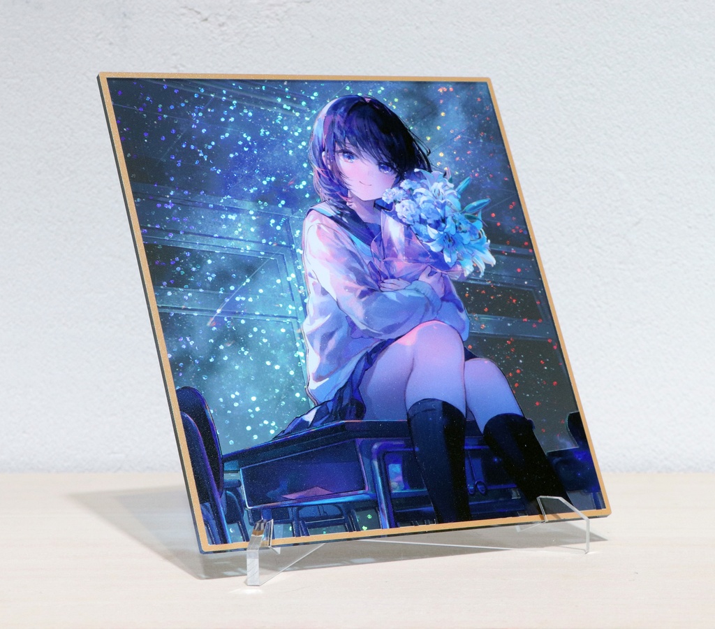 藤ちょこ アクリル色紙 さいはての空、彼方の教室【受注生産
