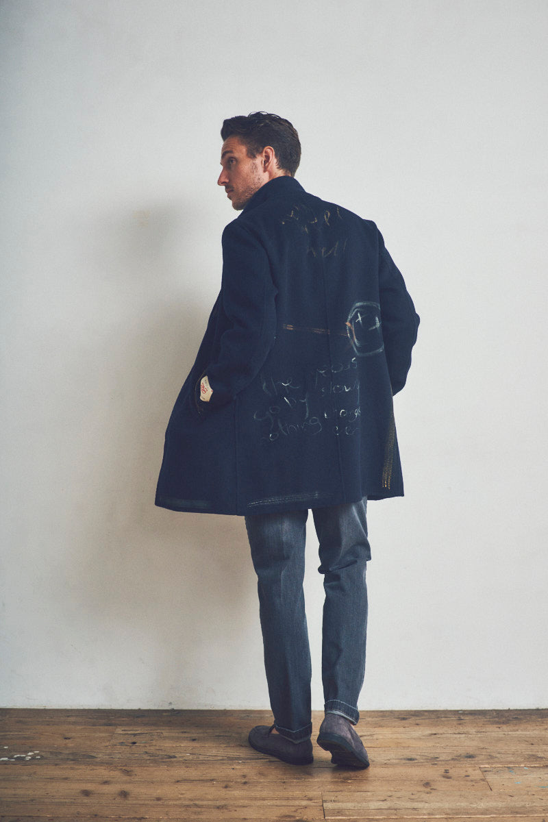 OPEN ハンドペイントデザインチェスターコート / COL：NOTTE ネイビー